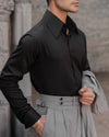 Black Premium Spread Collar Shirt