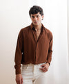 Cognac Satin Dress Shirt
