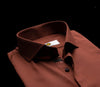 Rust Brown Satin Formal Shirt for Men