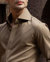 Khaki Cutaway Collar Shirt