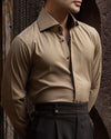 Khaki Cutaway Collar Shirt